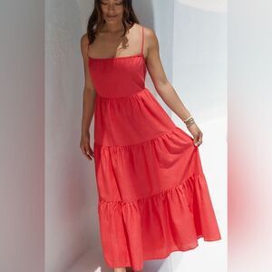 Anthropologie Charlie Holiday Red Jenna‎ Maxi Dress Size large